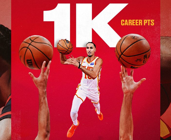 Поздравляем! Риса Шей становится четвертым самым молодым игроком в истории «Хоукс», набравшим 1000 очков.